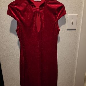 Red velvet dress